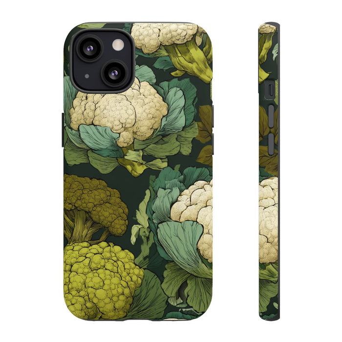 Handgetekend Broccoli- en Bloemkoolpatroon