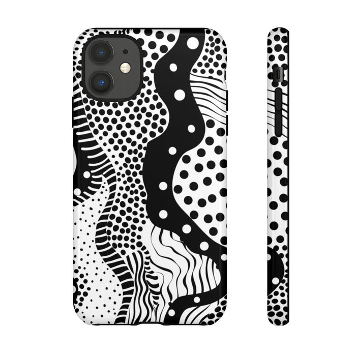 Zwart-Wit Abstract Stippenpatroon
