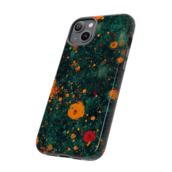 Abstracte Oranje en Teal Bellenpatroon