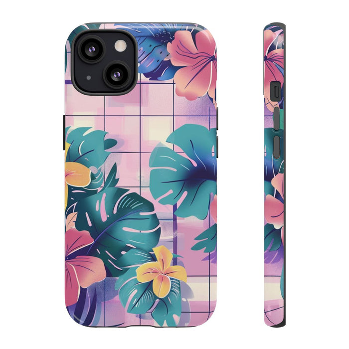 Tropisch Bloemenpatroon met Roze en Gele Bloemen