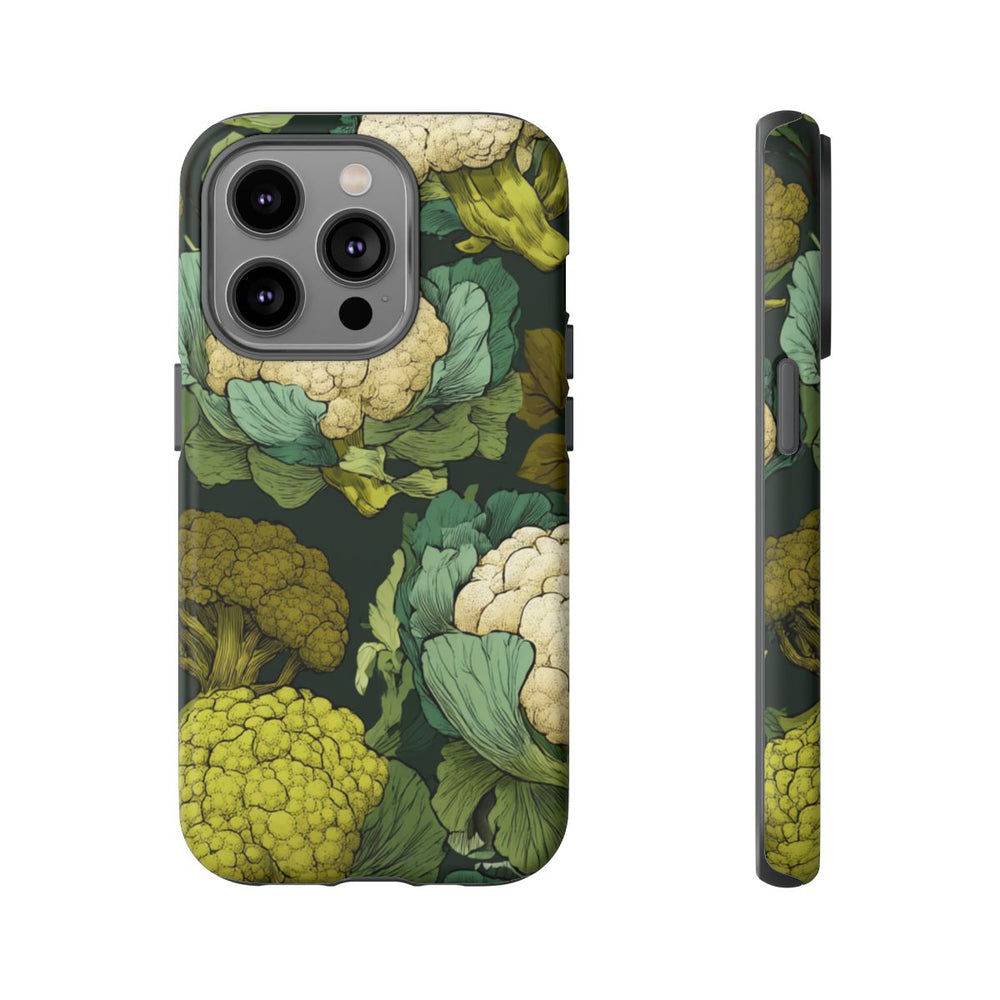 Handgetekend Broccoli- en Bloemkoolpatroon