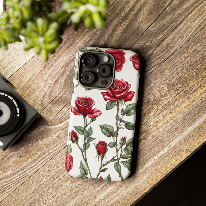 Rode Rozen Botanisch Patroon