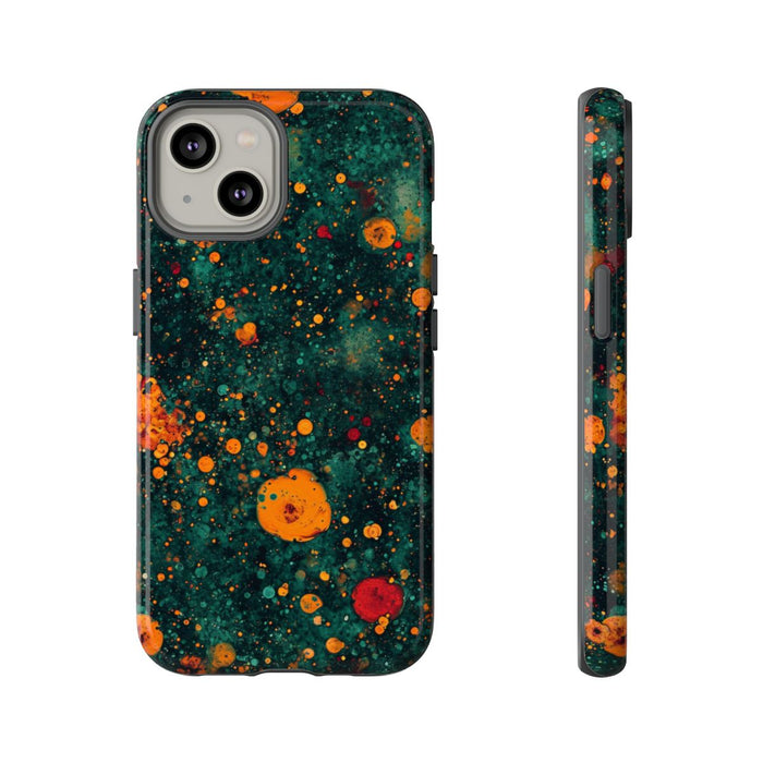 Abstracte Oranje en Teal Bellenpatroon