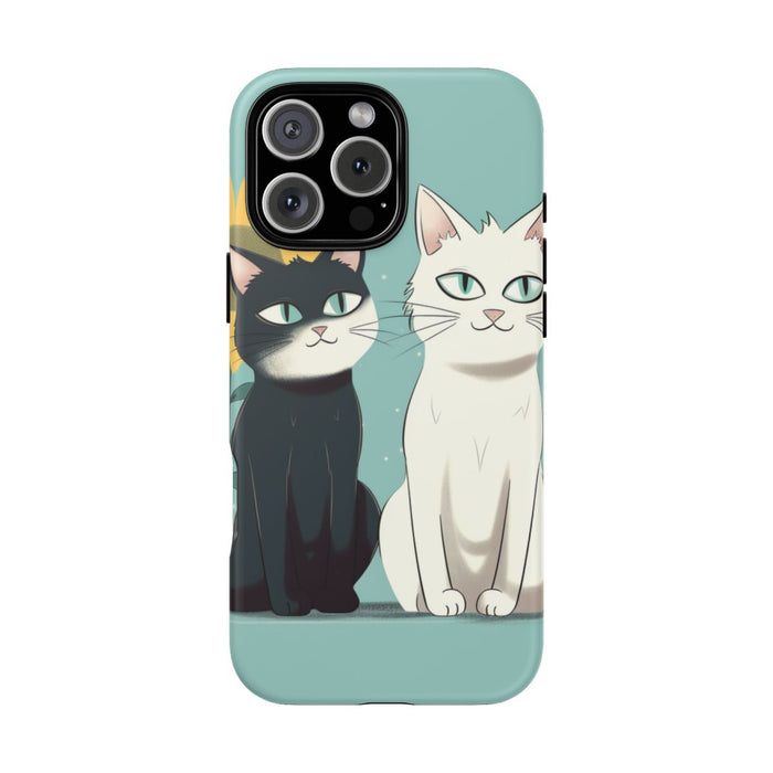 Twee Cartoonkatten met Zonnebloem