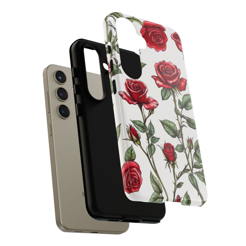 Rode Rozen Botanisch Patroon