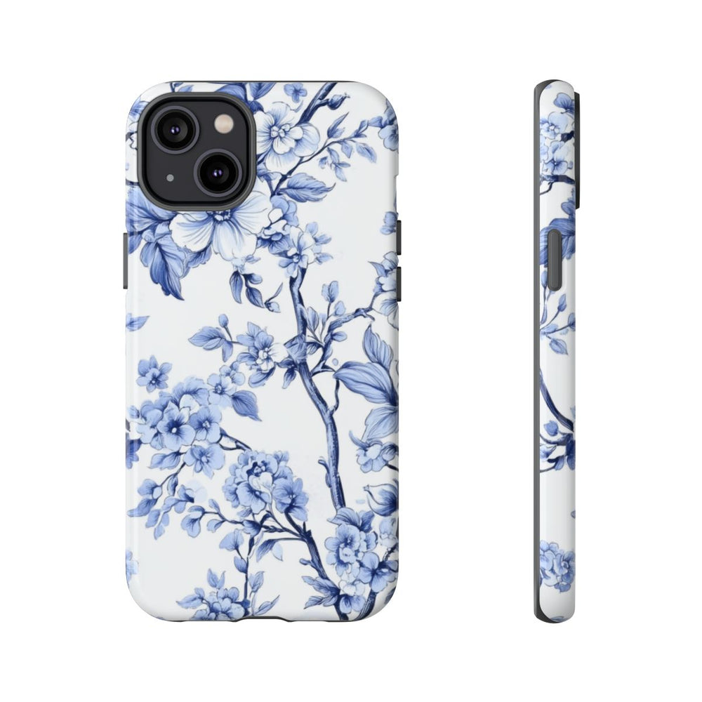 Blauw Vintage Bloemenpatroon