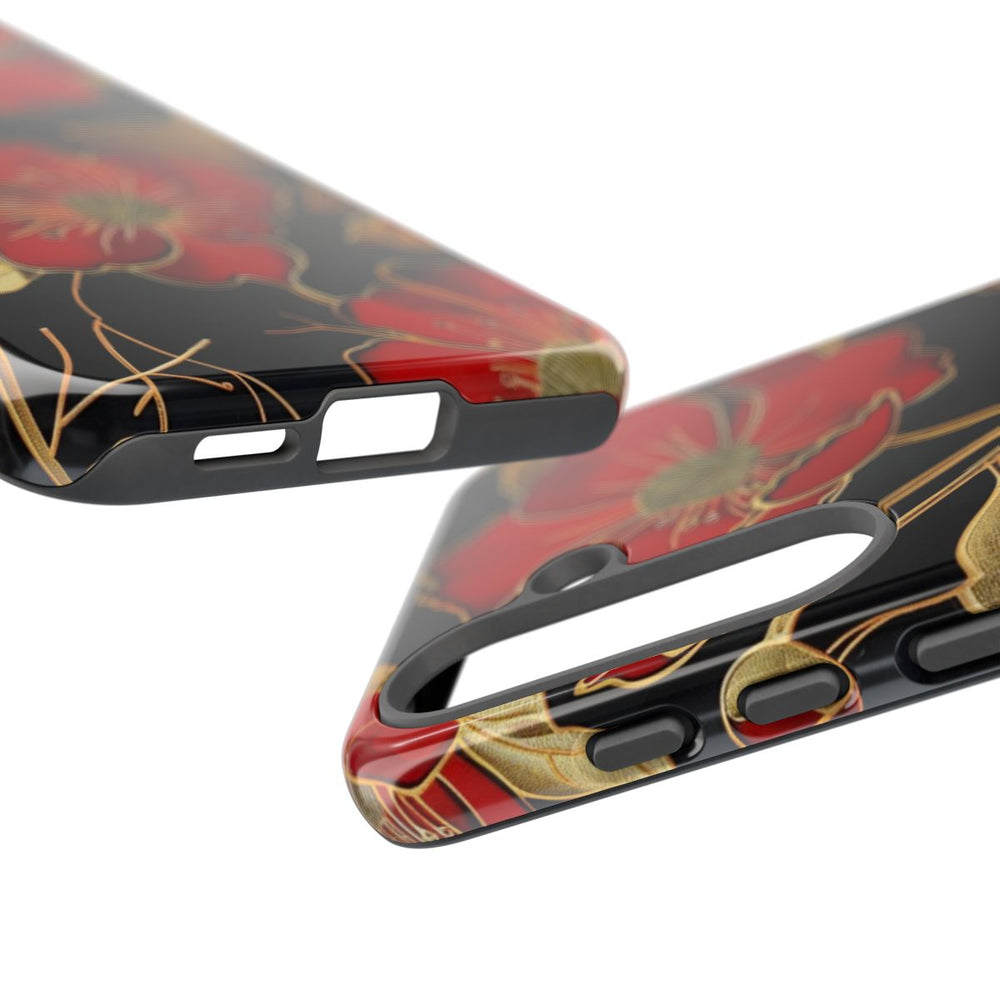 Rood-Gouden Bloemenpatroon