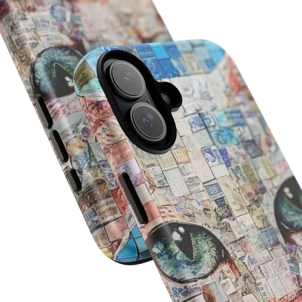 Kattengezicht Collage met Blauwe Achtergrond