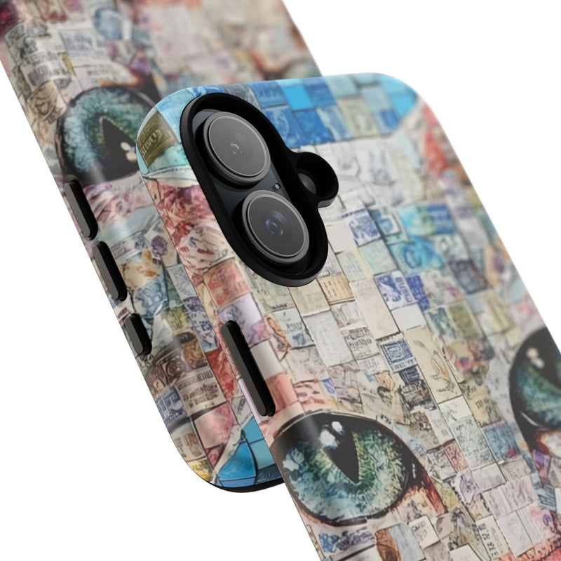 Kattengezicht Collage met Blauwe Achtergrond