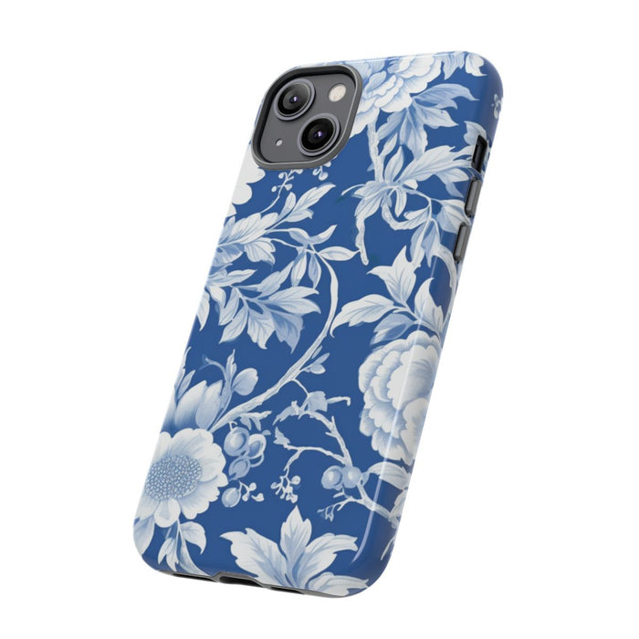 Blauw-Wit Bloemenpatroon