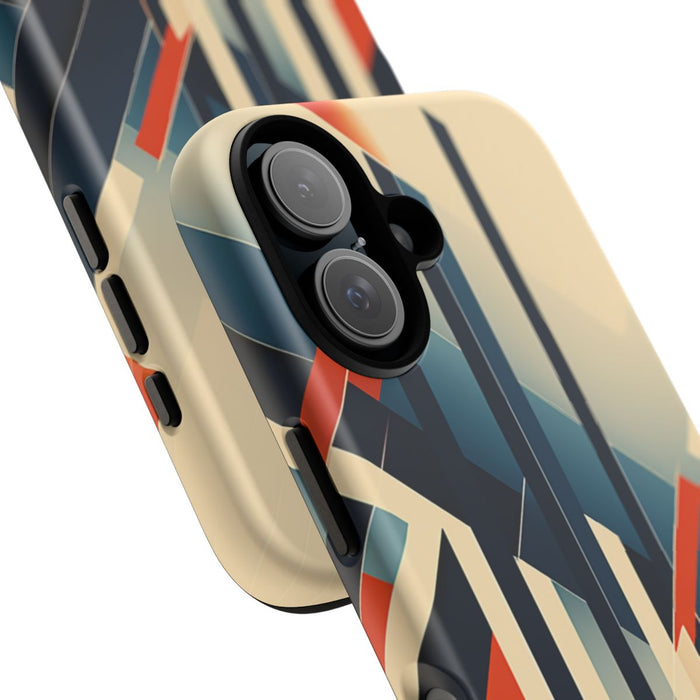 Geometrisch Abstracte Lijnen in Oranje en Blauw