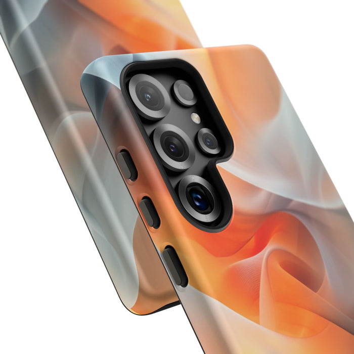 Abstracte Oranje en Grijze Vloeiende Vormen