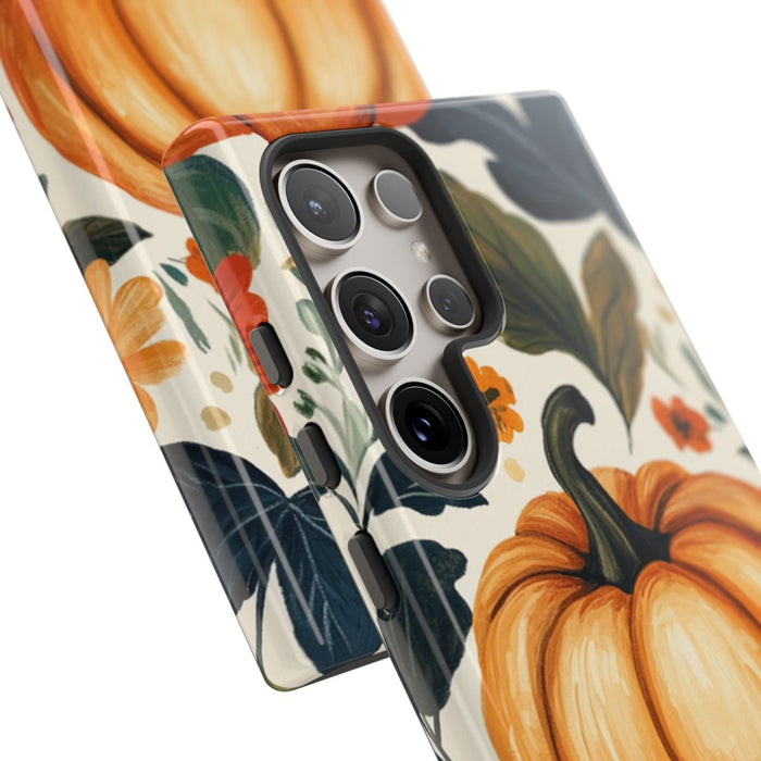 Herfst Pompoen en Bloemenpatroon