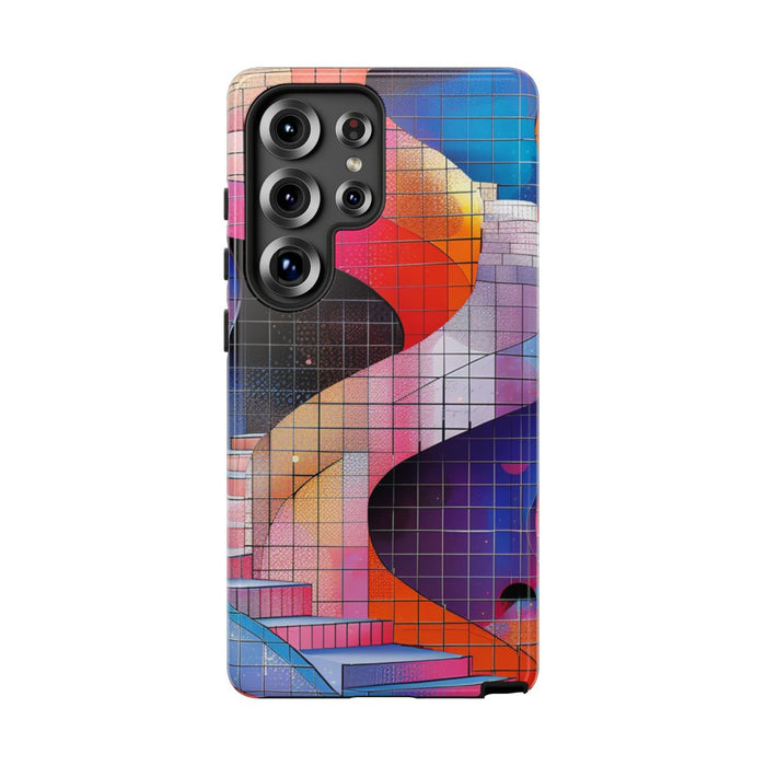 Kleurrijke Abstracte Spiraaltrap met Mozaïekpatroon