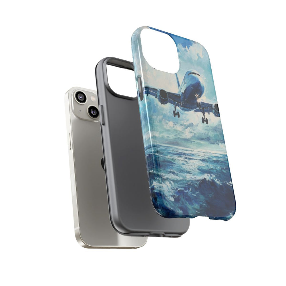 Vliegtuig Boven Oceaan Olieverfschilderij