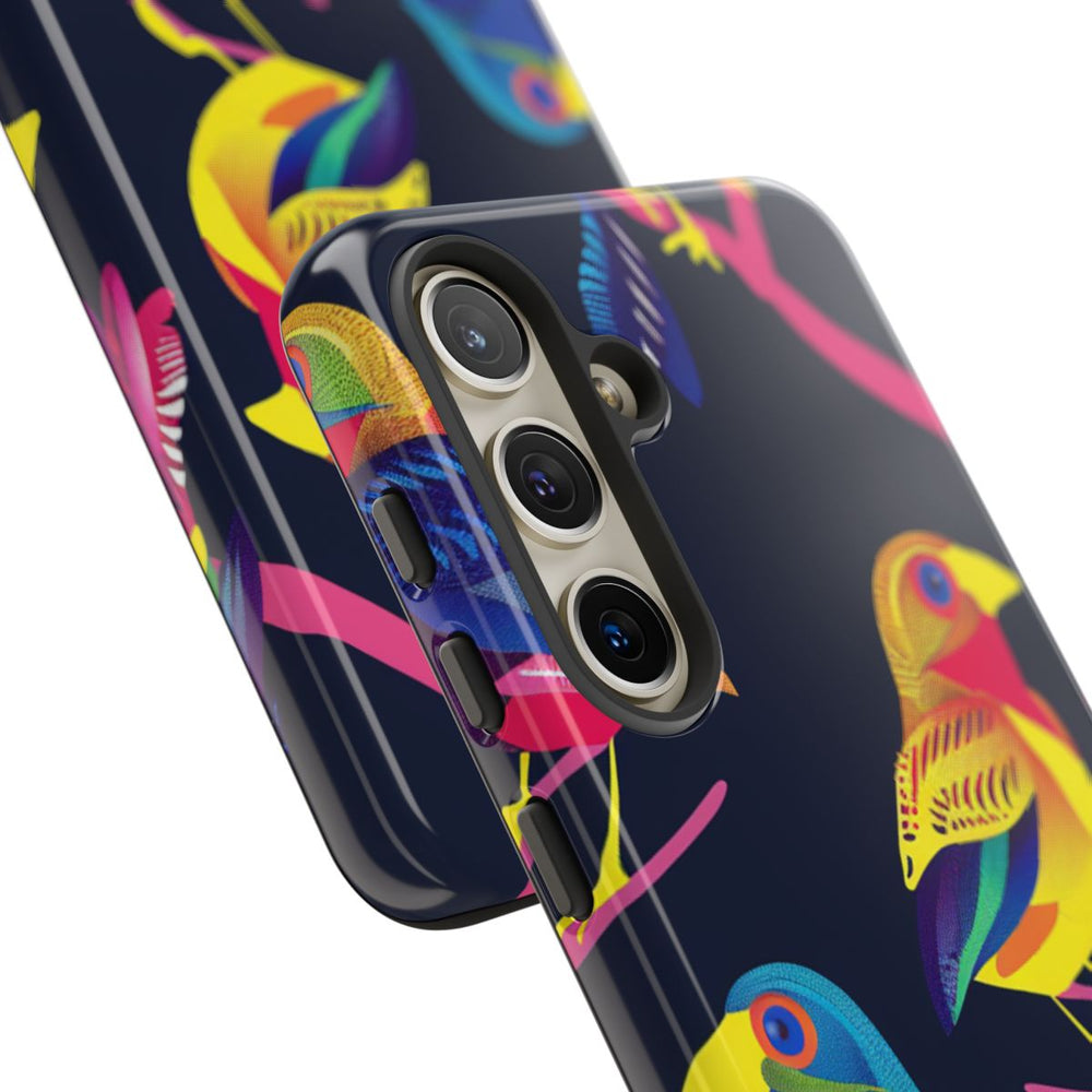 Neonkleurige Vogels op Takken