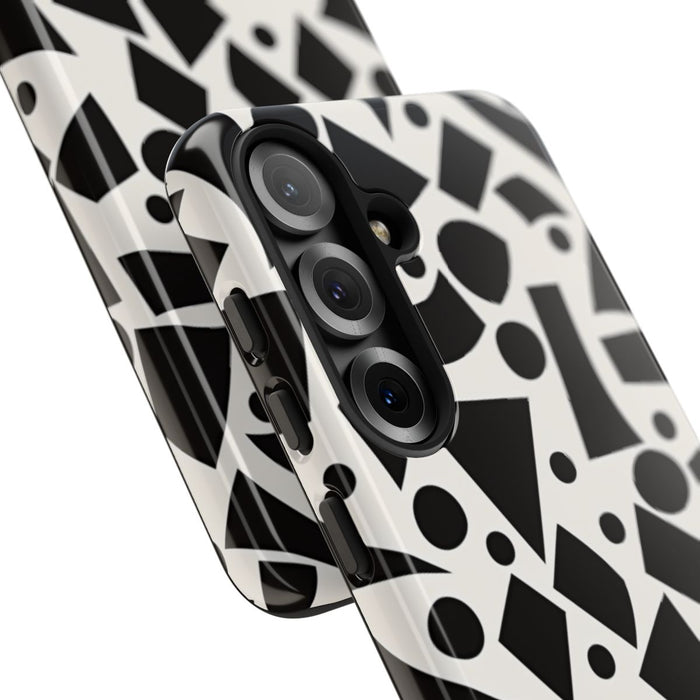 Zwart-Wit Geometrisch Abstract Patroon