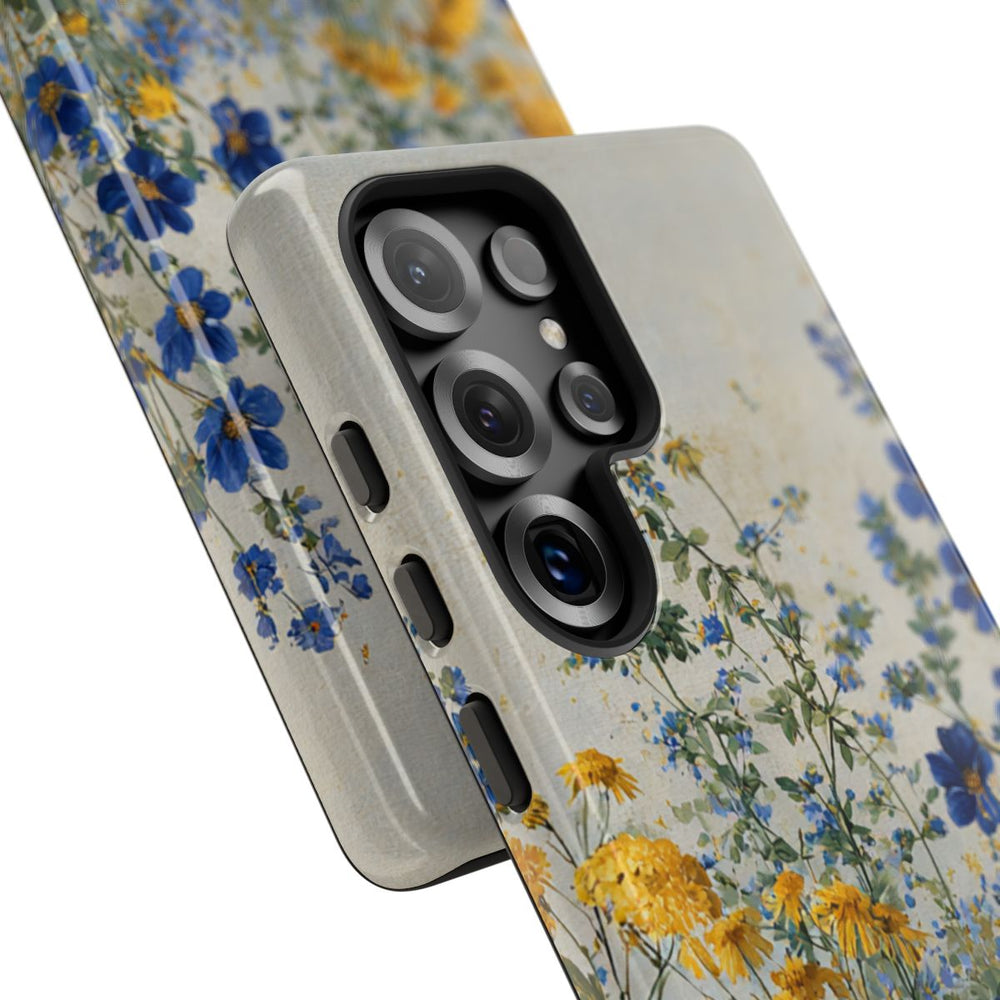 Blauwe en Gele Wilde Bloemen