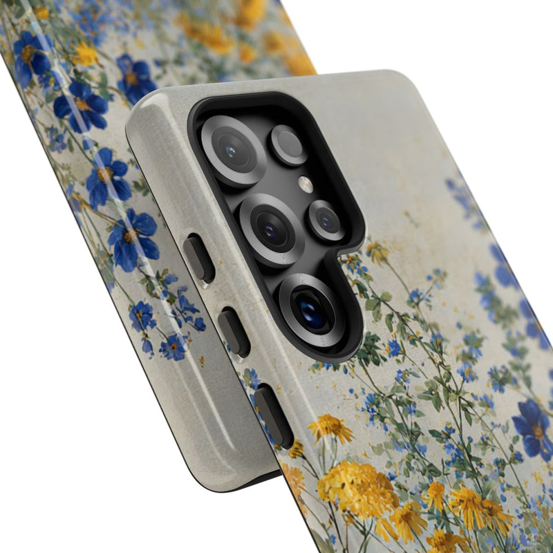 Blauwe en Gele Wilde Bloemen