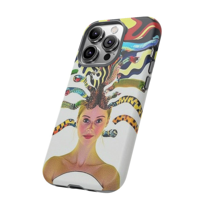 Surrealistisch Portret met Kleurrijke Slangenhaar