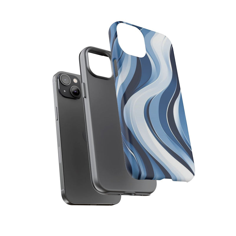Modern Blauw Golfpatroon