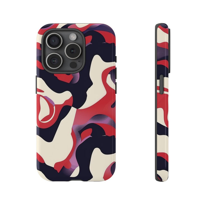 Abstract Rood-Zwart-Crème Patroon