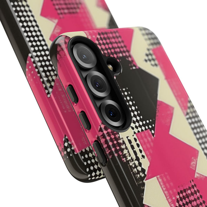 Roze en Zwart Abstract Geometrisch Patroon