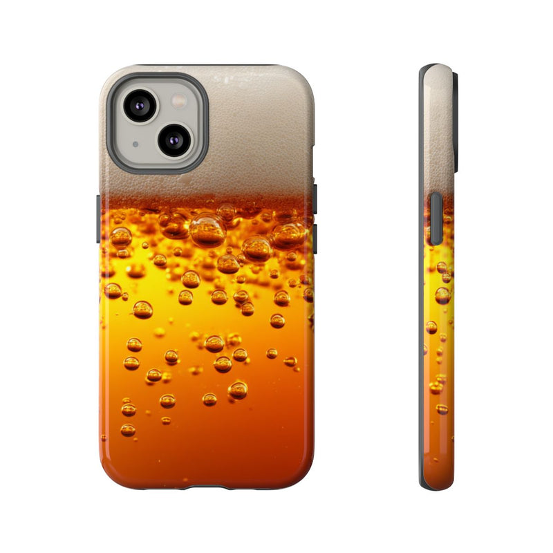 Amberkleurige Bierbellen van Dichtbij