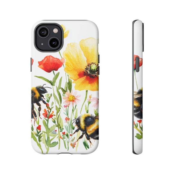 Aquarel Hommels en Wilde Bloemen