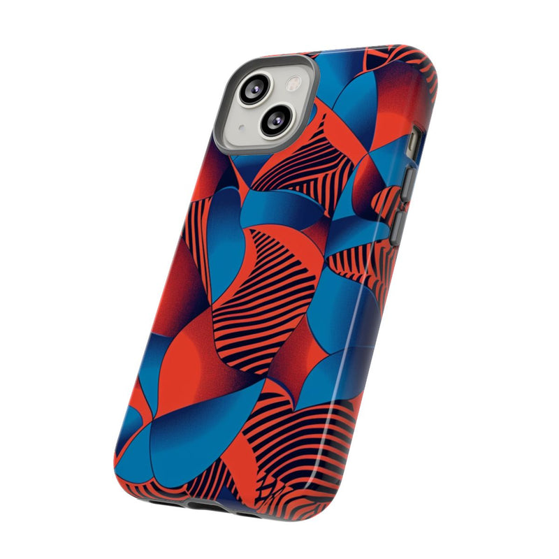 Levendig Rood-Blauw Abstract Patroon