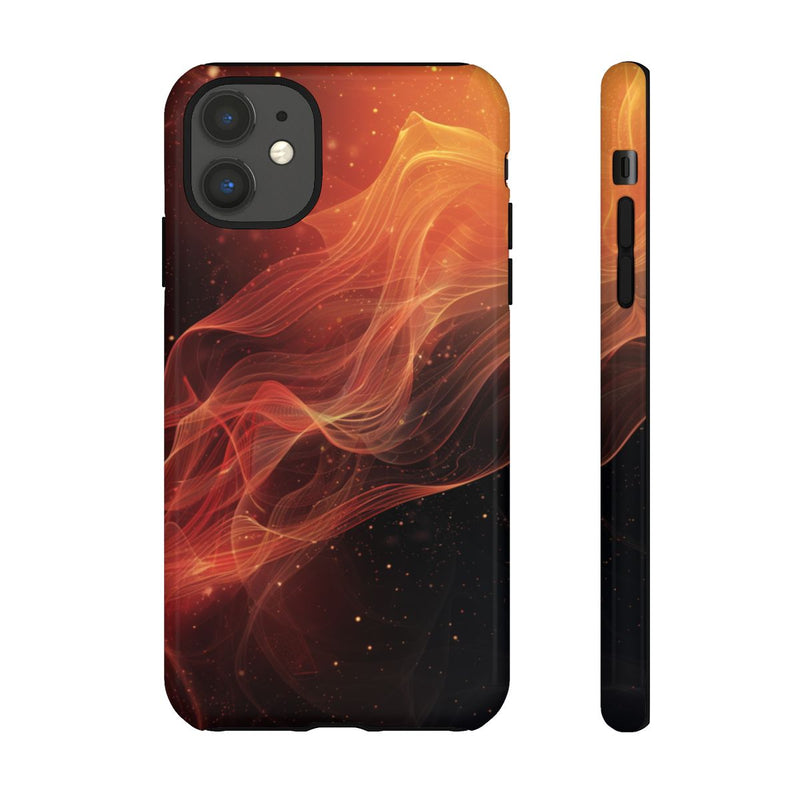 Abstracte Golvende Oranje en Rode Lijnen