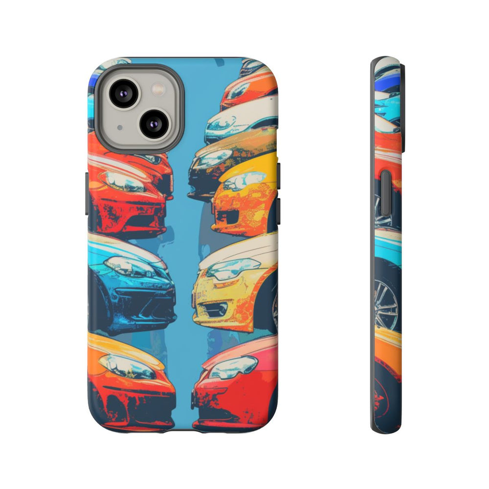 Kleurrijke Moderne Auto's in Lijntekening