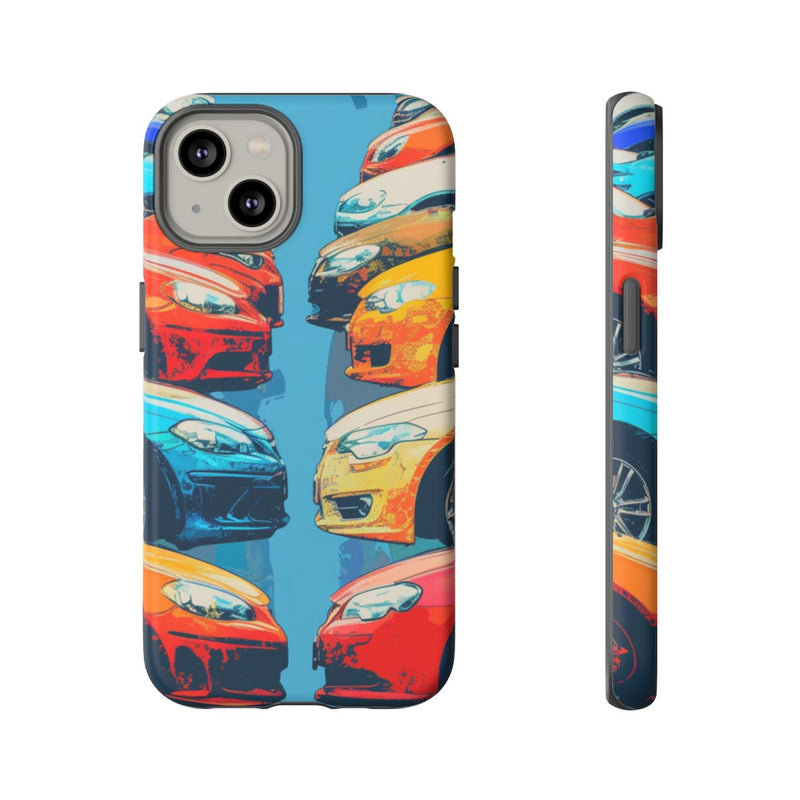 Kleurrijke Moderne Auto's in Lijntekening