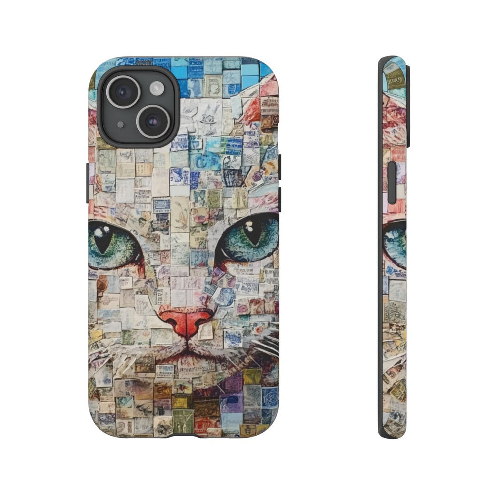 Kattengezicht Collage met Blauwe Achtergrond