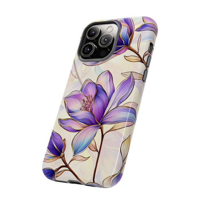 Paarse Magnolia's met Bloemenpatroon
