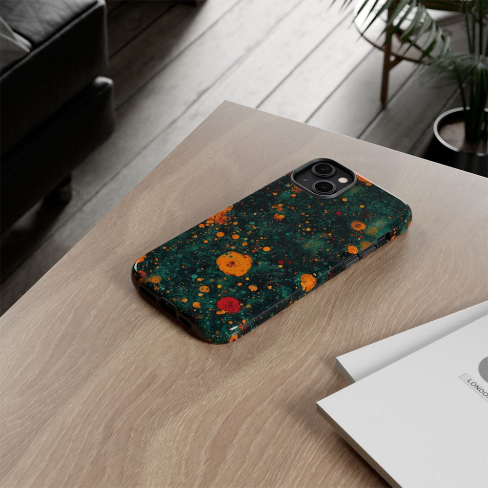 Abstracte Oranje en Teal Bellenpatroon