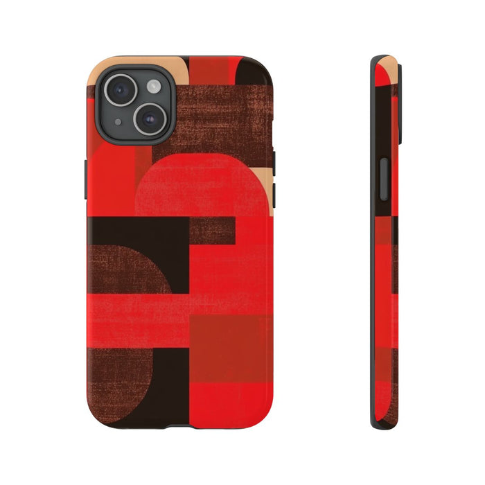 Rood-Bruin Geometrisch Abstract