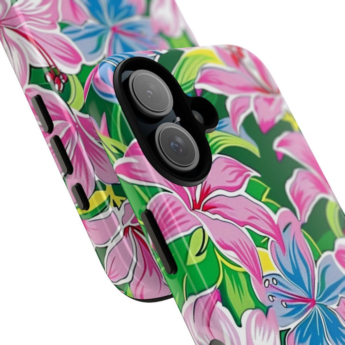 Roze en Blauwe Bloemenprint