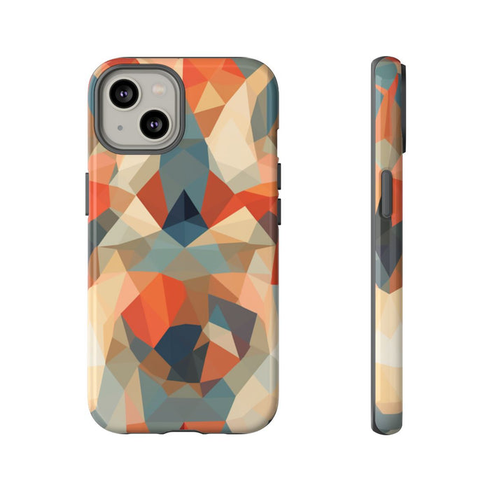 Geometrisch Abstract Patroon in Gedempte Warme Kleuren