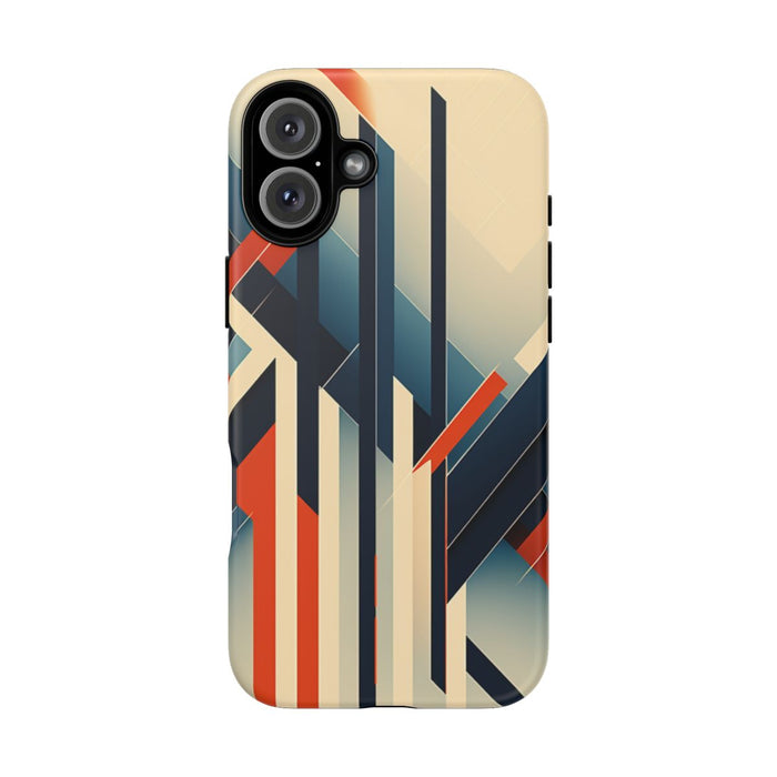Geometrisch Abstracte Lijnen in Oranje en Blauw