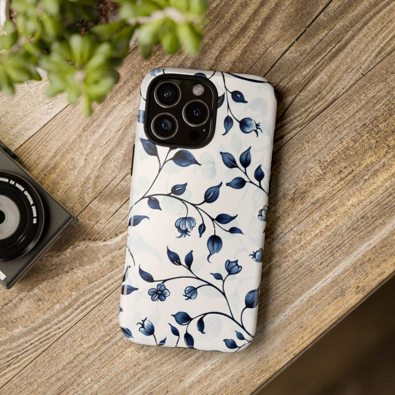 Blauw Bloemenrankpatroon