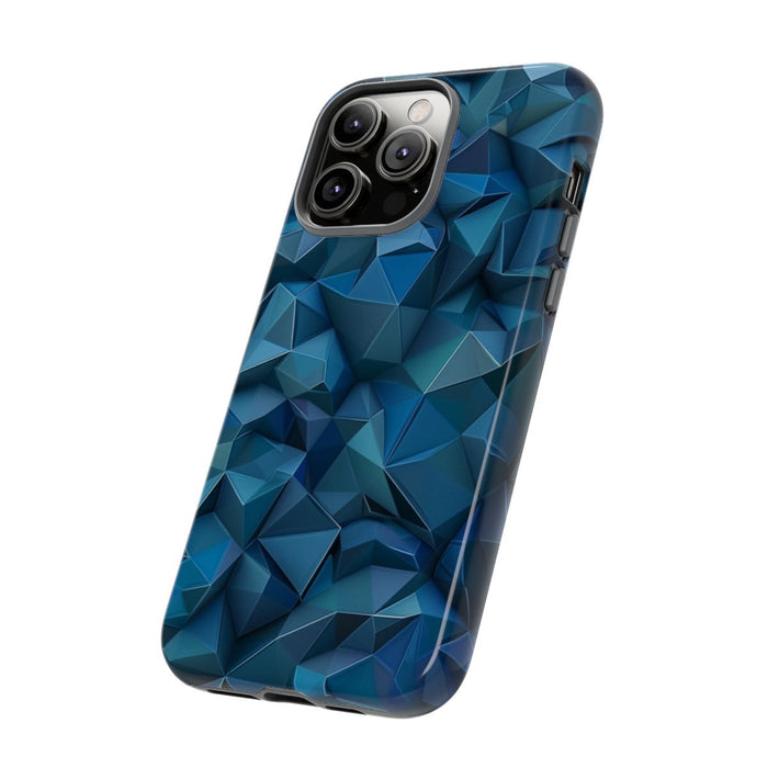 Diepblauw Geometrisch Polygonenpatroon