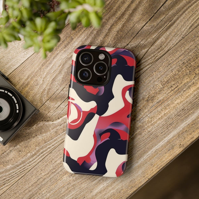 Abstract Rood-Zwart-Crème Patroon