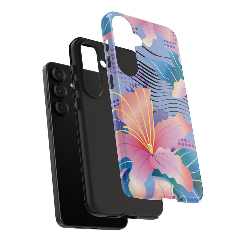 Roze Bloemenpatroon met Abstracte Accenten