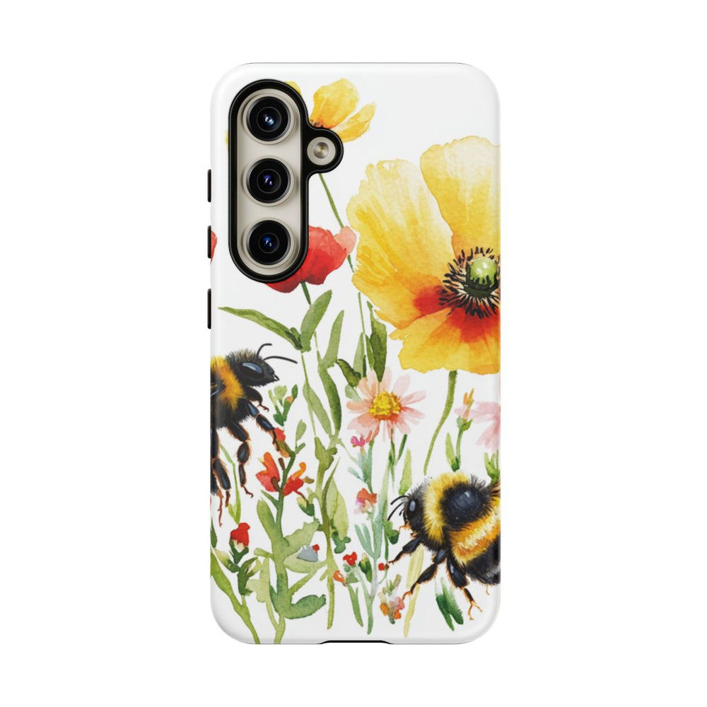 Aquarel Hommels en Wilde Bloemen