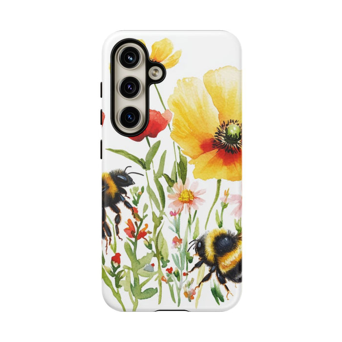 Aquarel Hommels en Wilde Bloemen