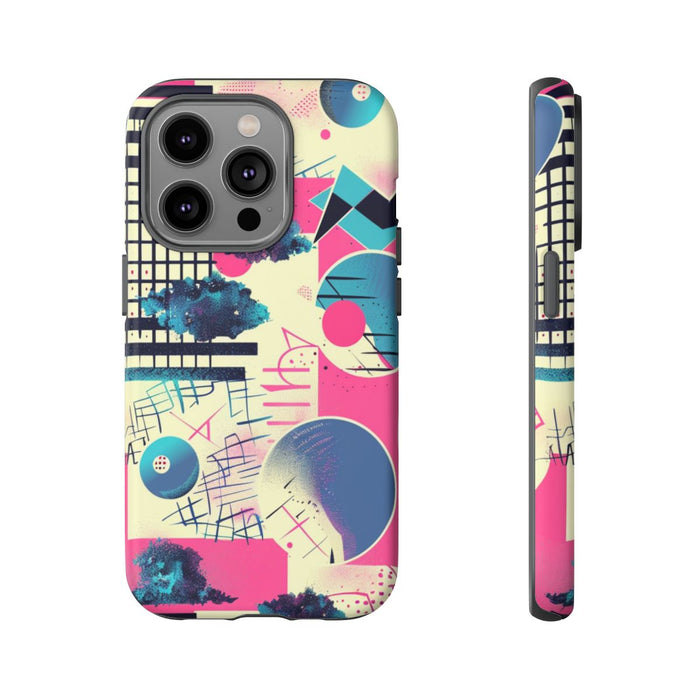 Abstract Geometrisch Patroon in Roze en Blauw