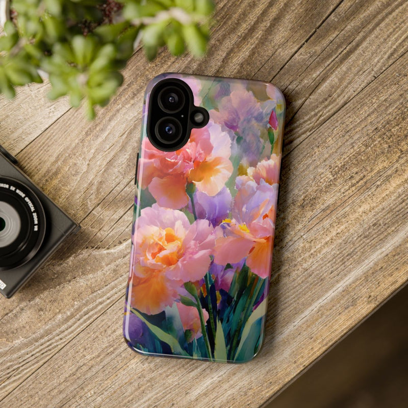 Roze en Paarse Bloemen in Waterverf