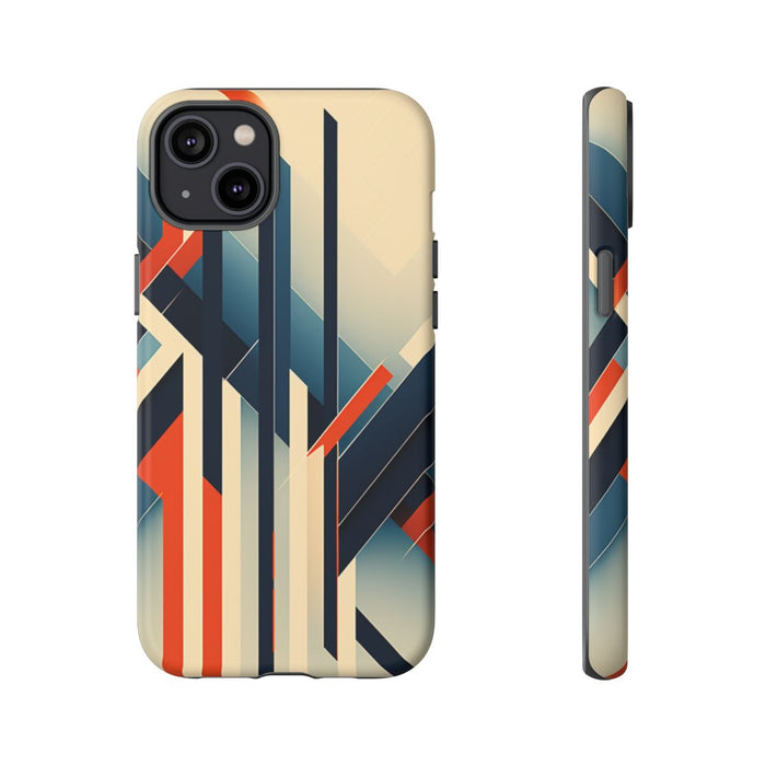 Geometrisch Abstracte Lijnen in Oranje en Blauw