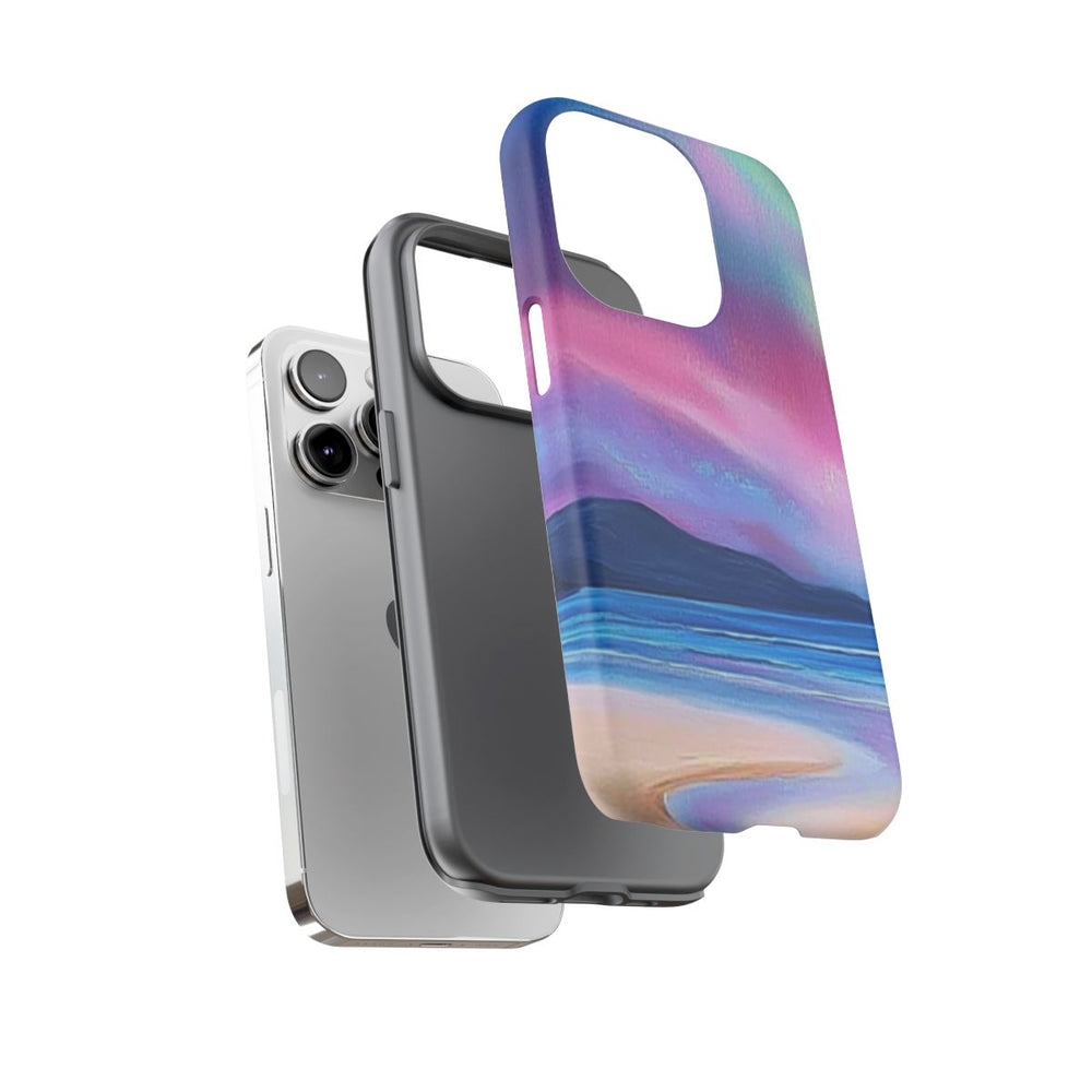 Noorderlicht Boven Rotsachtige Kust en Strand